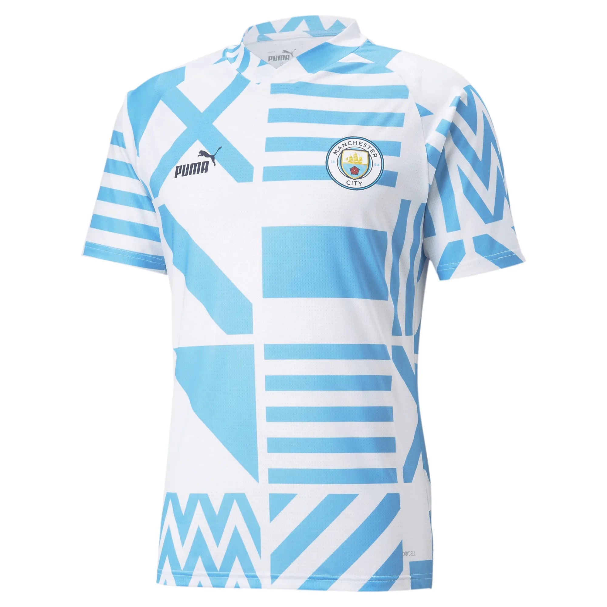  Puma 2022-23 Manchester City Pre-Match Jersey - White-Light Blue (Front)