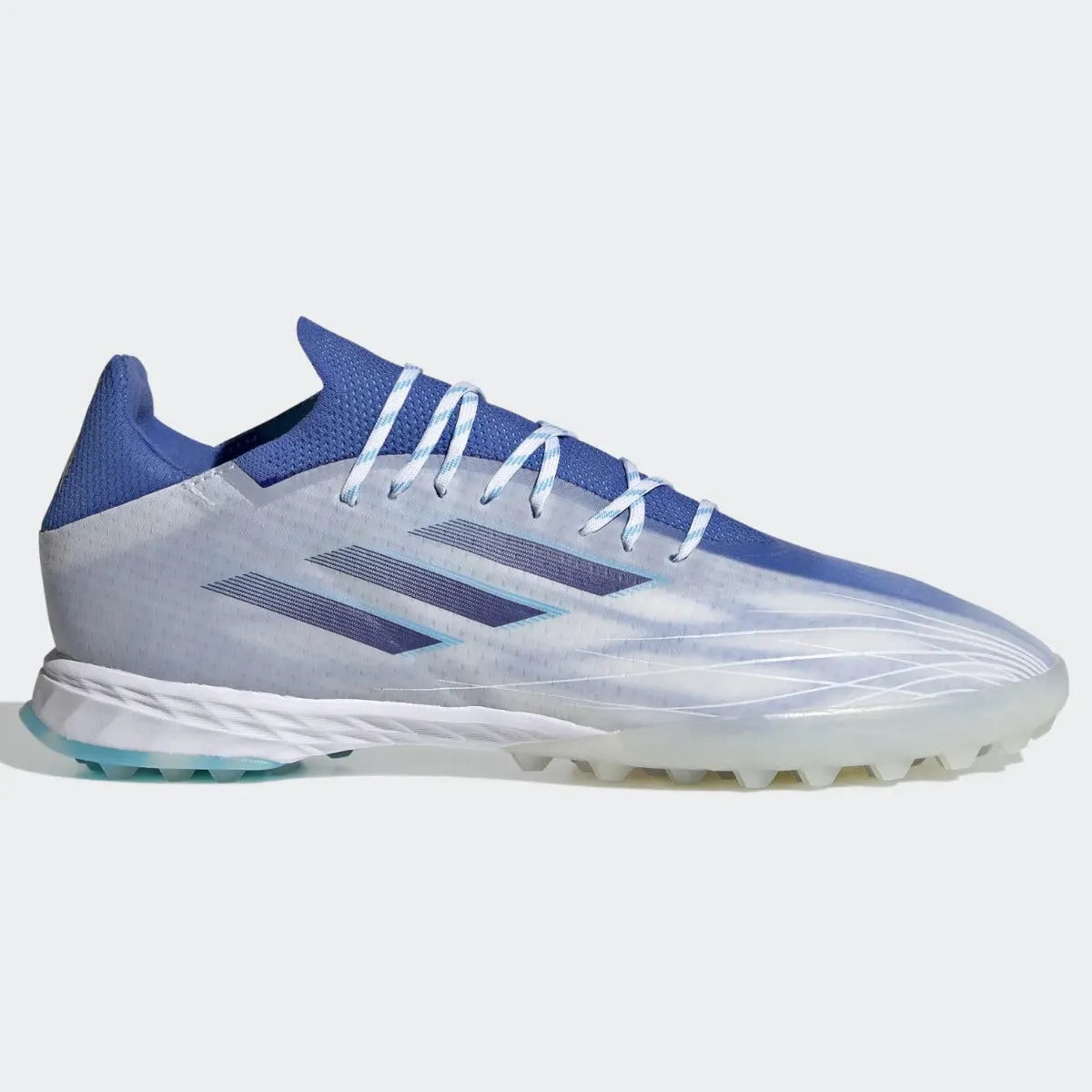 adidas X Speedflow .1 Turf - White-Blue (Side 1)