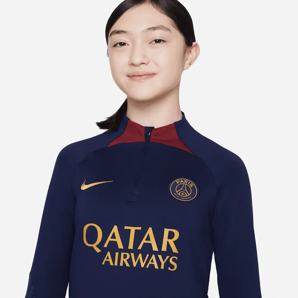 Nike 2023-24  PSG Youth  DF Strike Drill Top - Navy - Burgandy - Gold (Detail 1)