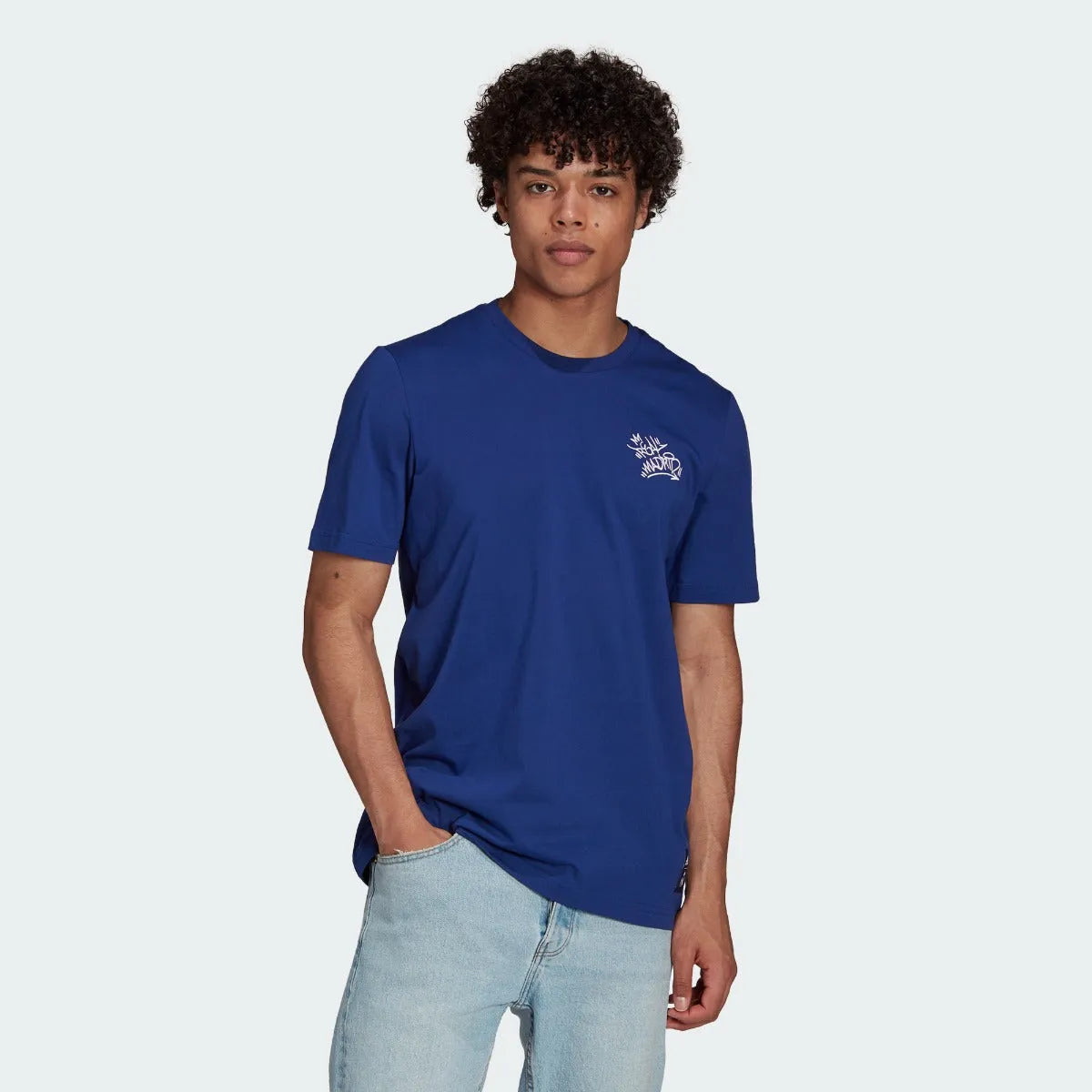 Adidas 2021-22 Real Madrid Street Tee - Navy (Model - Front)