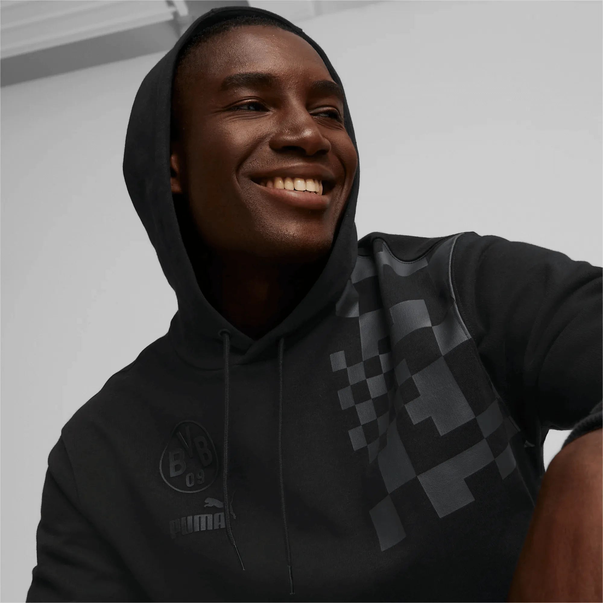 Puma 2022-23 Borussia Dortmund FtblCulture Hoody - Puma Black-Asphalt (Detail 1)