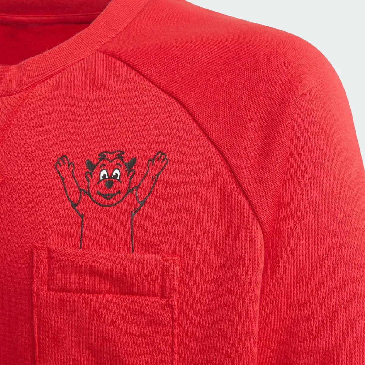 Adidas 2021-22 Manchester United Youth Crew Sweatshirt - Red (Detail 1)