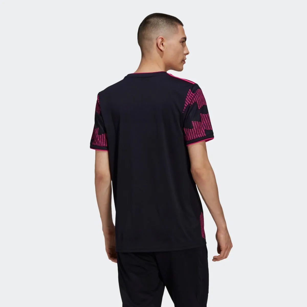 Adidas 2021-2022 Mexico Home Jersey - Black-Real Magenta (Model - Back)