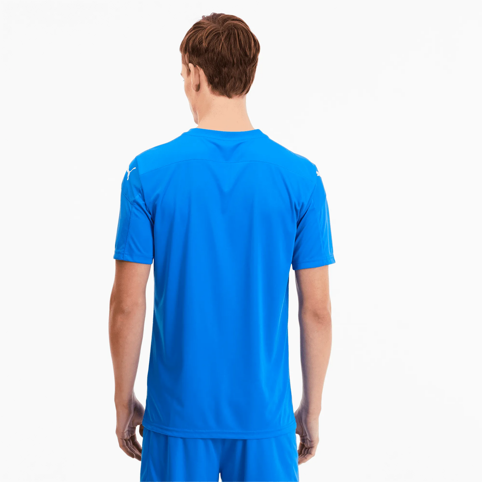 Puma Men's TeamFinal 21 Graphic Jersey Electric Blue Lemonade-Team Power Blue (Model - Back)