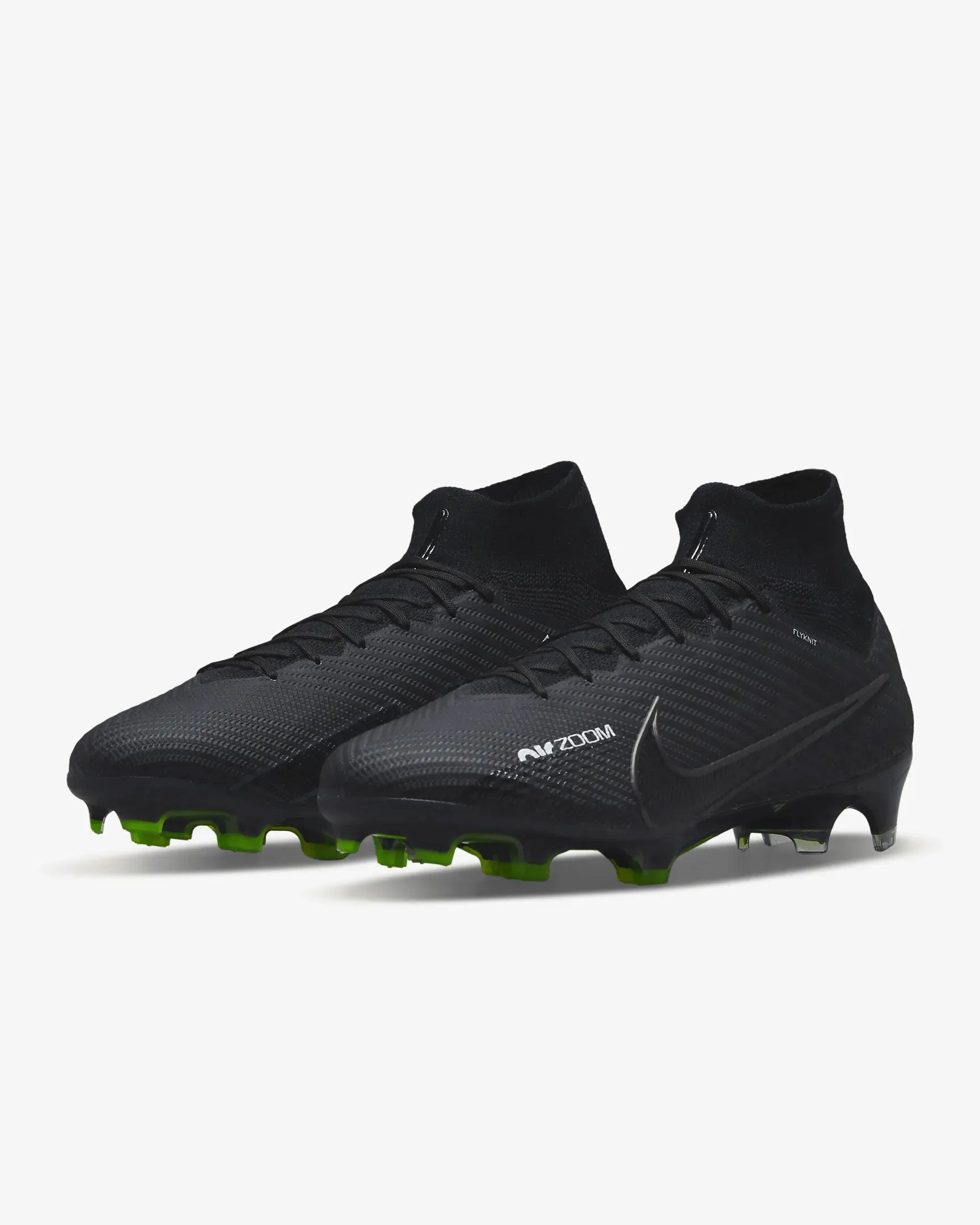 Nike Zoom Superfly 9 Elite FG - Black-Smoke Grey (Pair - Diagonal)
