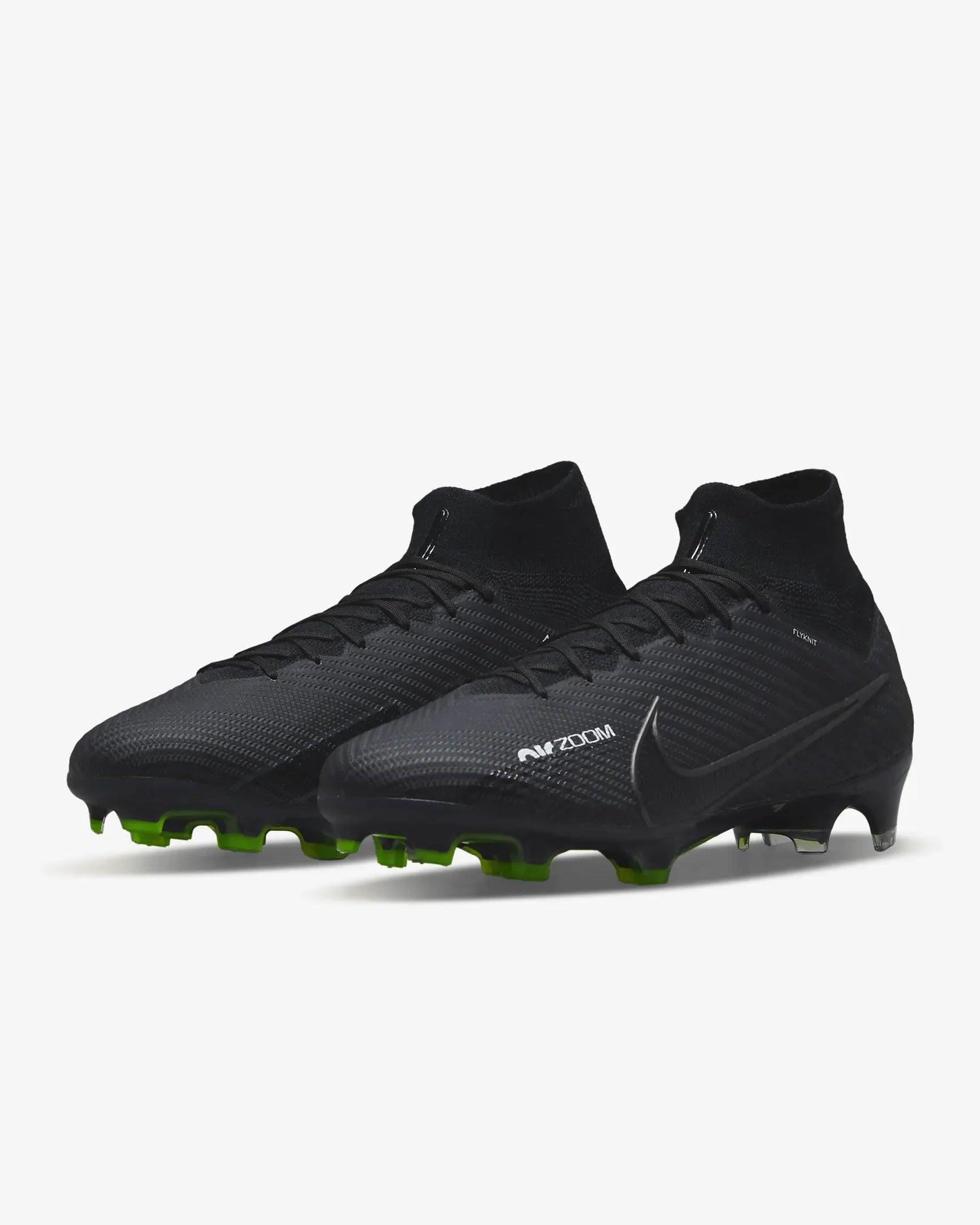 Nike Zoom Superfly 9 Elite FG - Black-Smoke Grey (Pair - Diagonal)