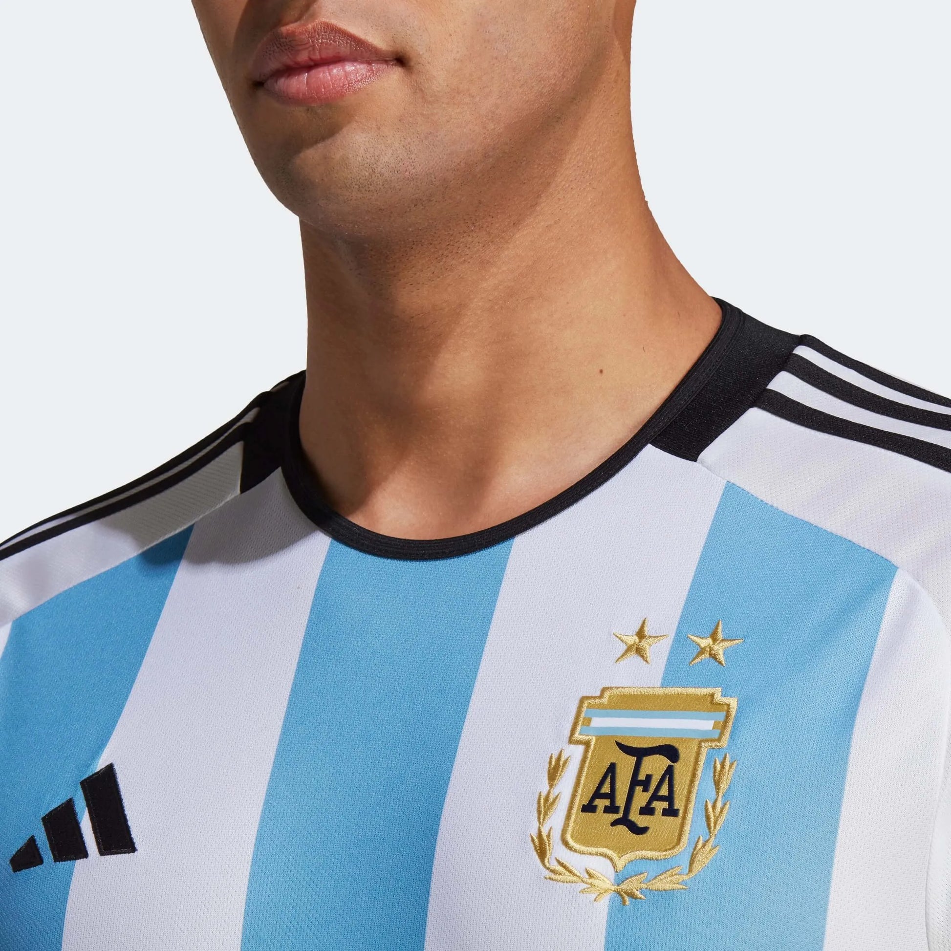 adidas 2022-23 Argentina Home Jersey - White-Light Blue (Detail 1)