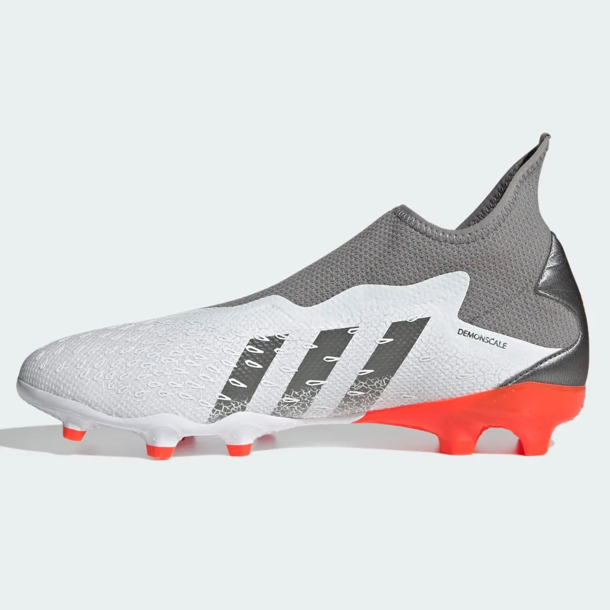 Adidas Predator Freak .3 Laceless FG - White-Grey-Solar Red (Side 2)