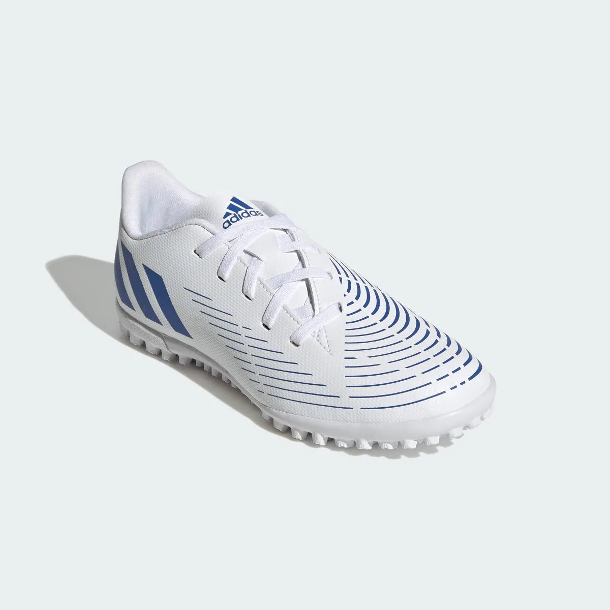 adidas Kids Predator Edge .4 Turf - White-Hi Res Blue (Diagonal 1)