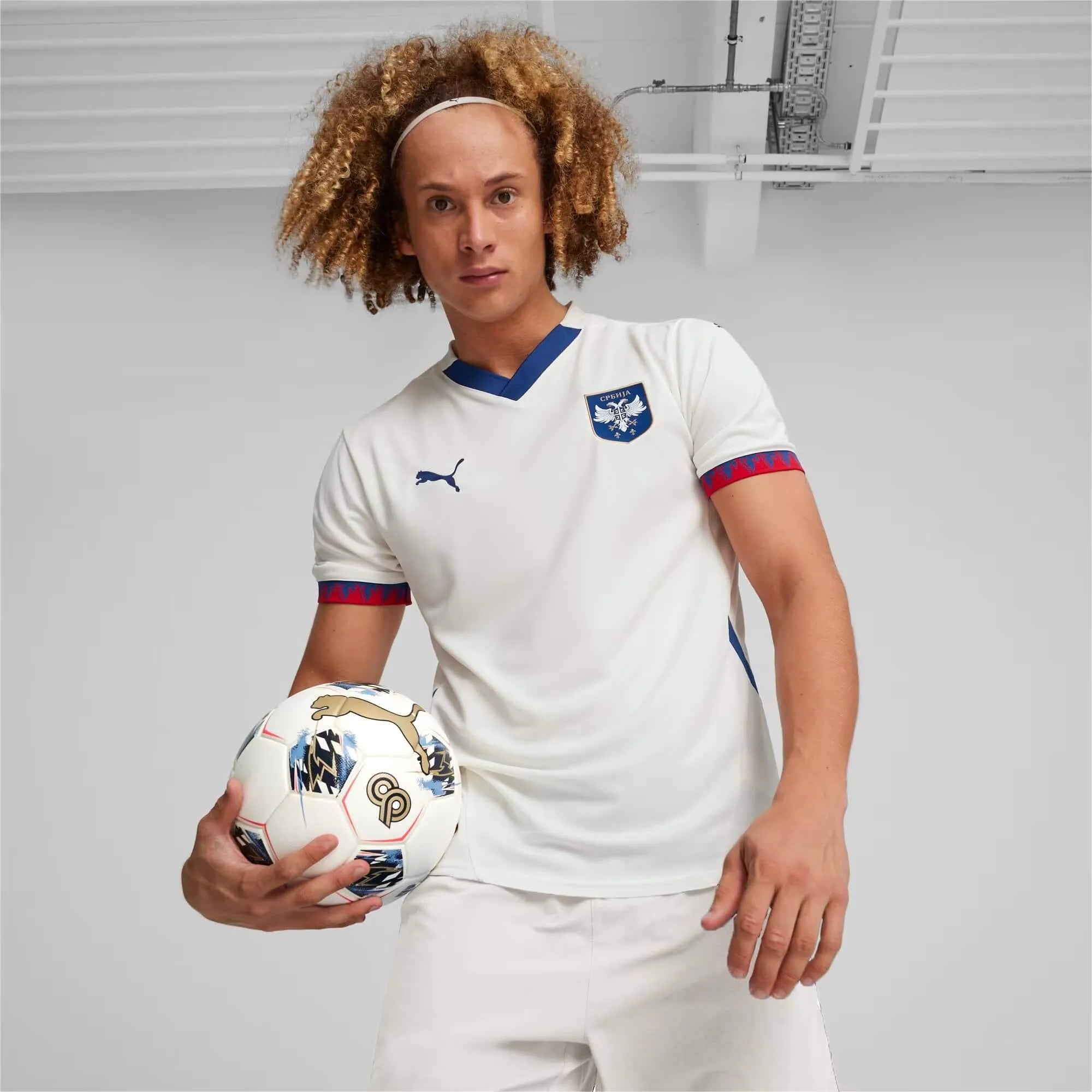 Puma 2024-25 Serbia Stadium Away Jersey (Model - Front)