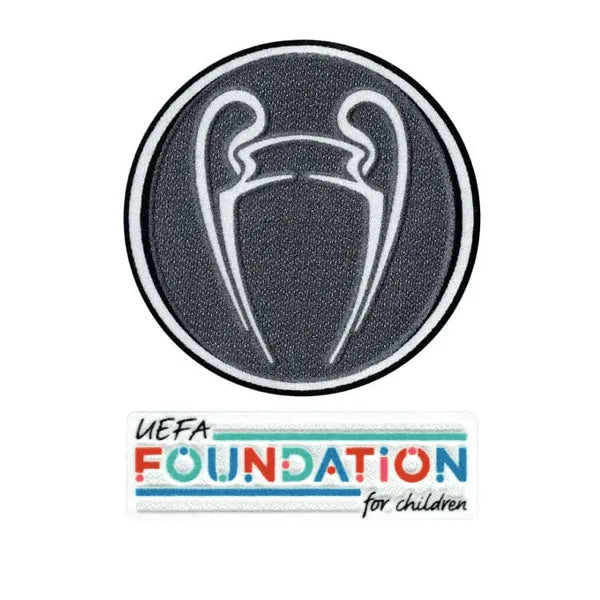 UEFA 2023 Manchester City Champion League Trophy Patch Set Youth (Foundation Patch Included) (Front)