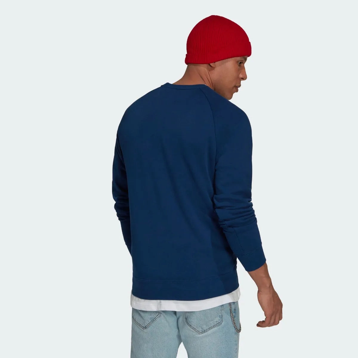 Adidas 2021-22 Arsenal Graphic Crew Sweatshirt - Mystery Blue (Model - Back)