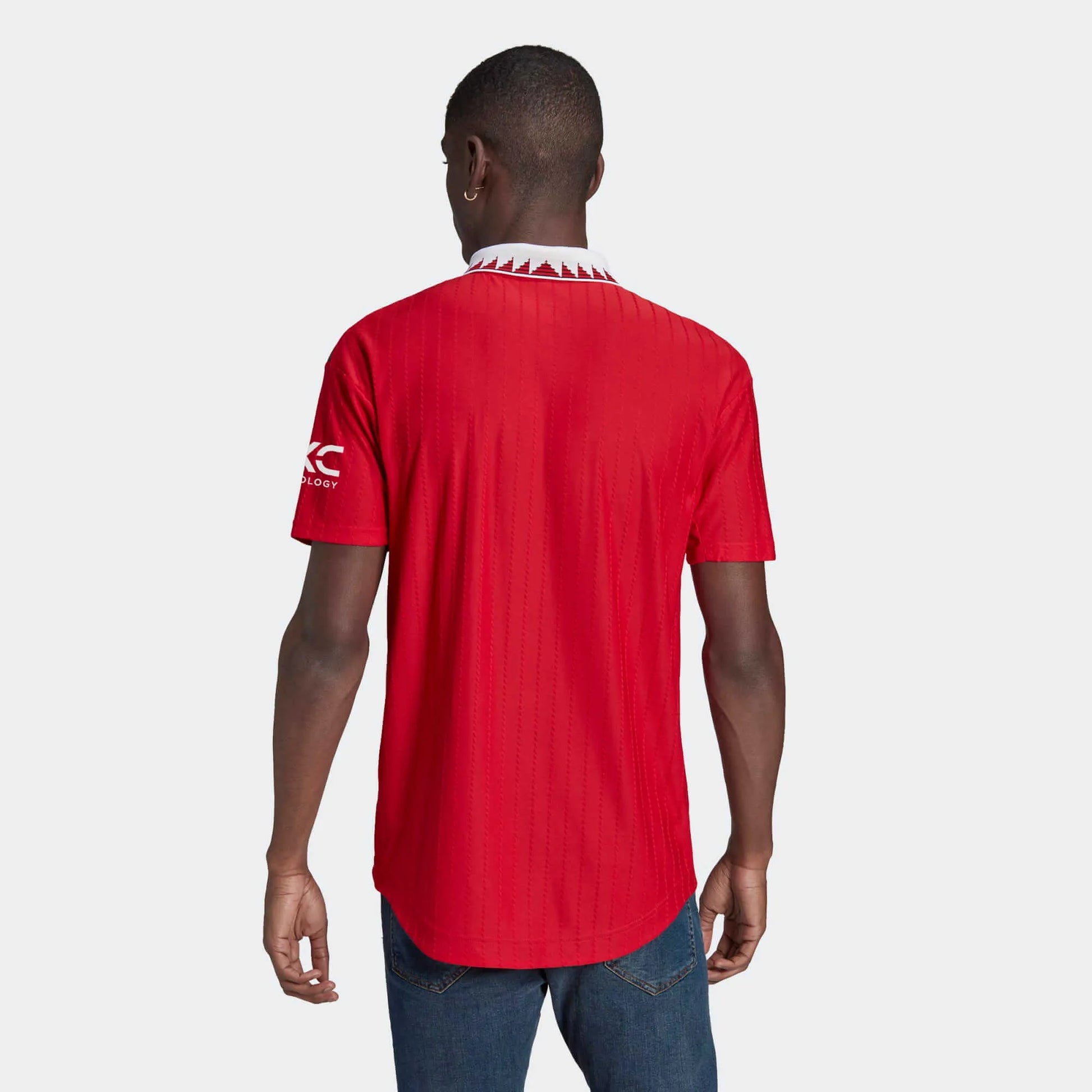 adidas 2022-23 Manchester United Authentic Home Jersey - Red-White (Model - Back)