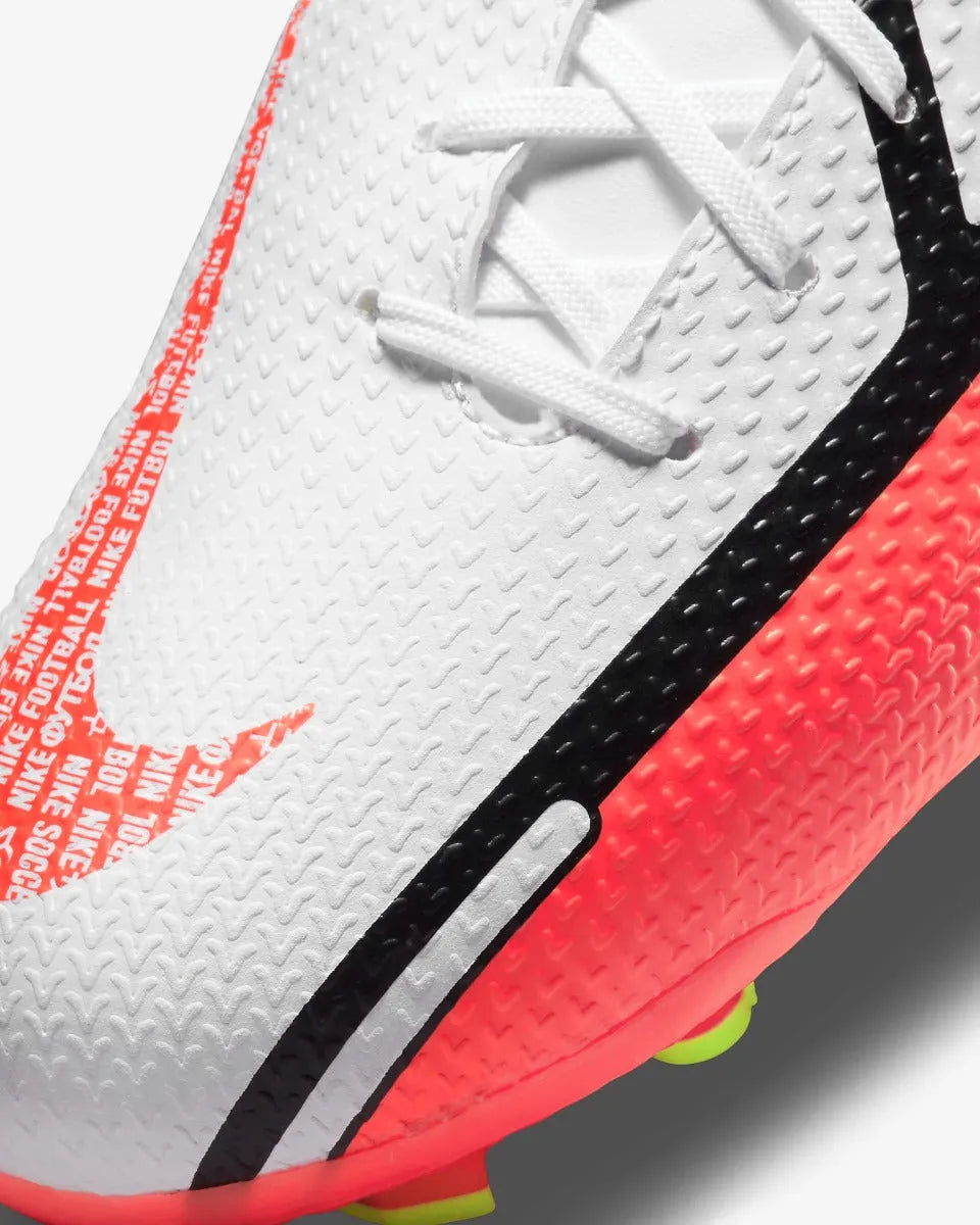 Nike JR Phantom GT2 Academy FG-MG - White-Volt-Crimson (Detail 2)