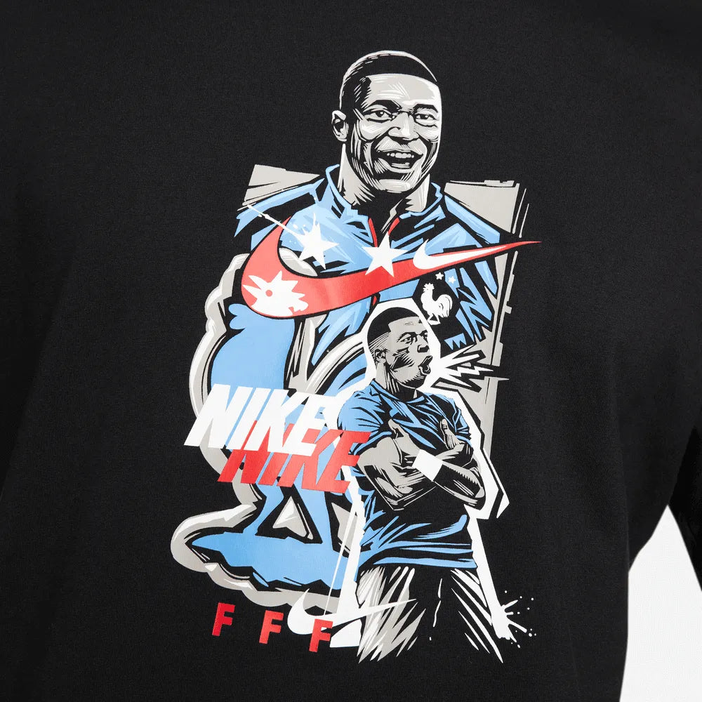 Nike 2022-23 France Mbappe Tee - Black | ProSoccer US