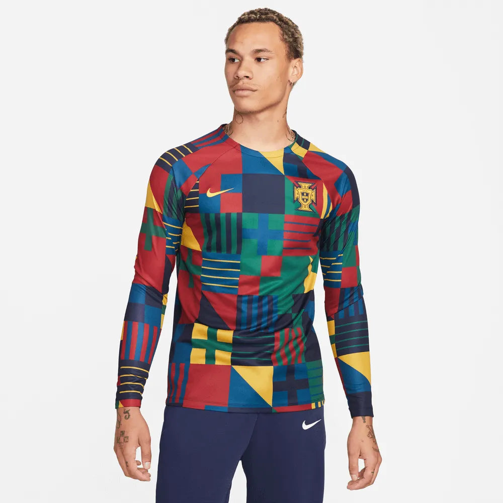 Nike 2022-23 Portugal Long-Sleeve Pre-Match Jersey (Model - Front)