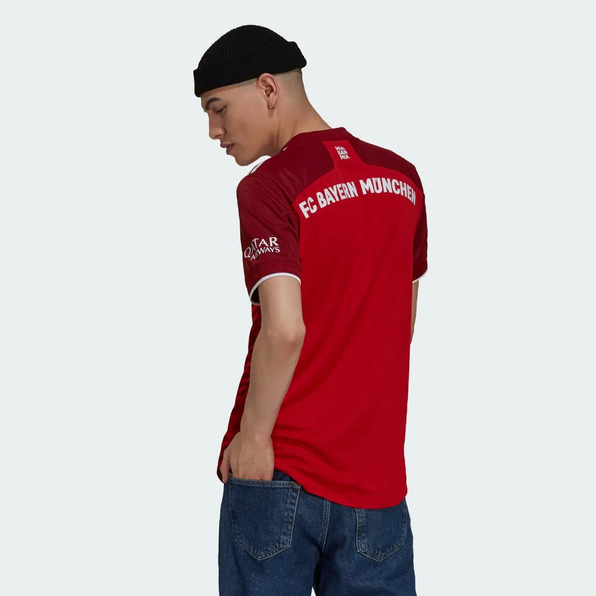Adidas 2021-22 Bayern Munich Home Authentic Jersey - True Red (Model - Back)