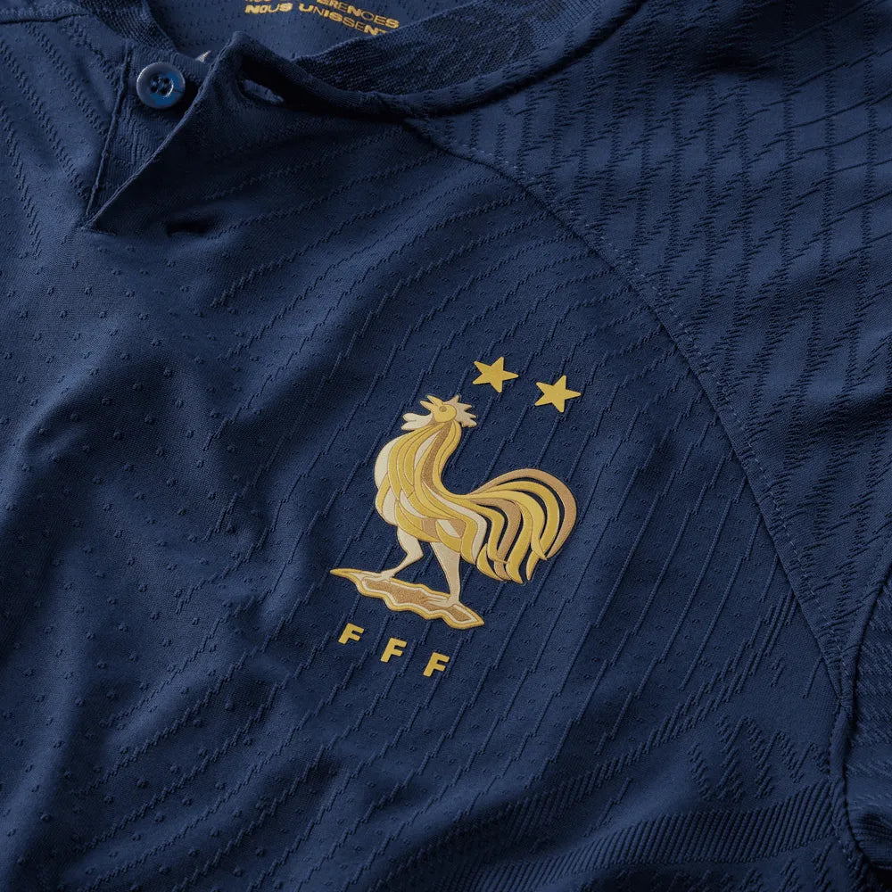 Nike 2022-23 France Home Vapor Match Authentic Jersey Navy-Gold (Detail 5)