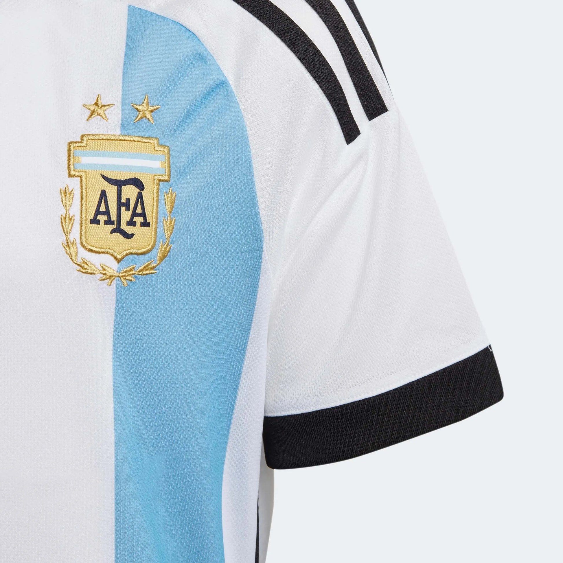 adidas 2022-23 Argentina Youth Home Jersey - White-Light Blue (Detail 2)