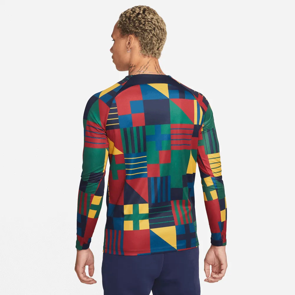 Nike 2022-23 Portugal Long-Sleeve Pre-Match Jersey (Model - Back)