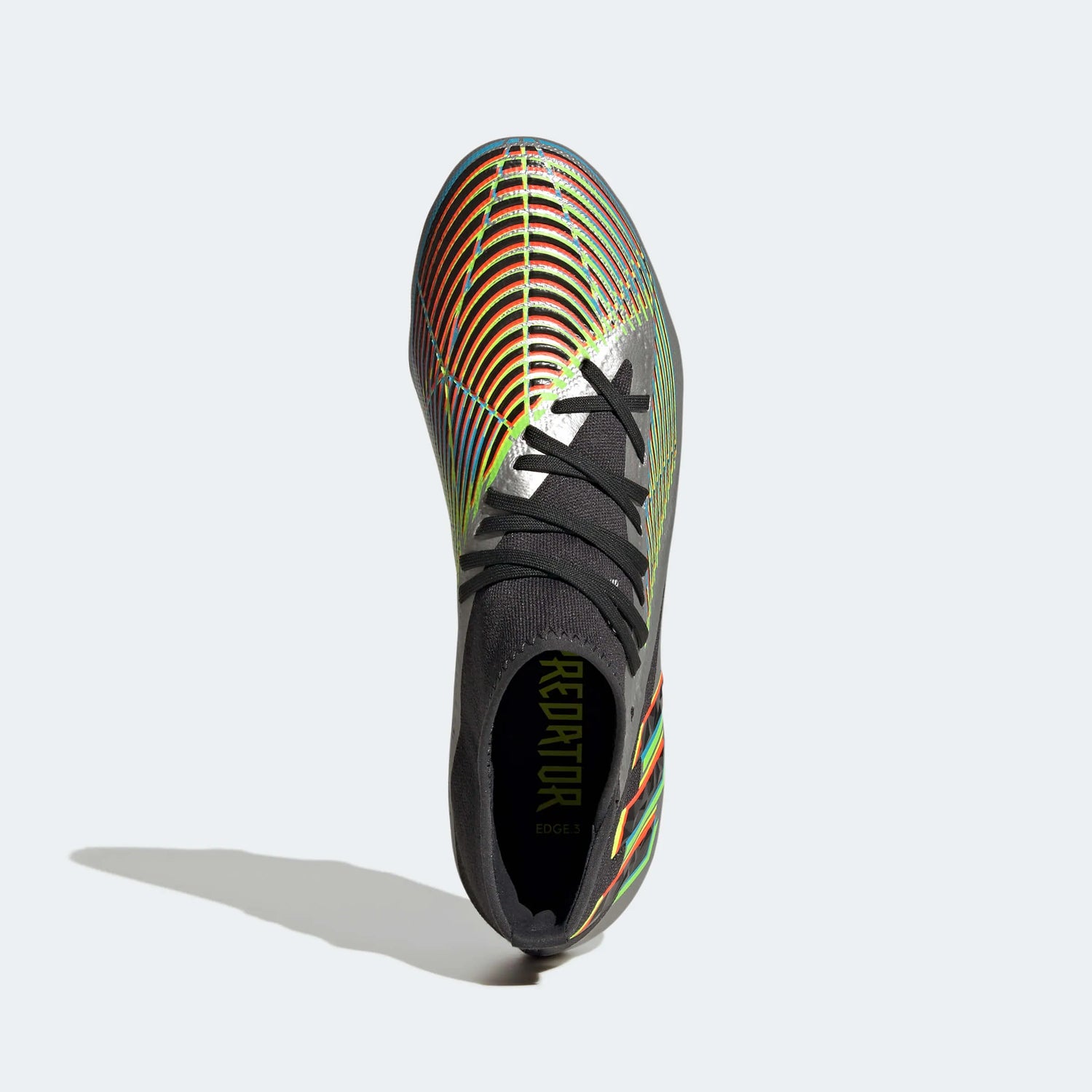 adidas Predator Edge.3 FG - Silver Metallic-Solar Green (Top)