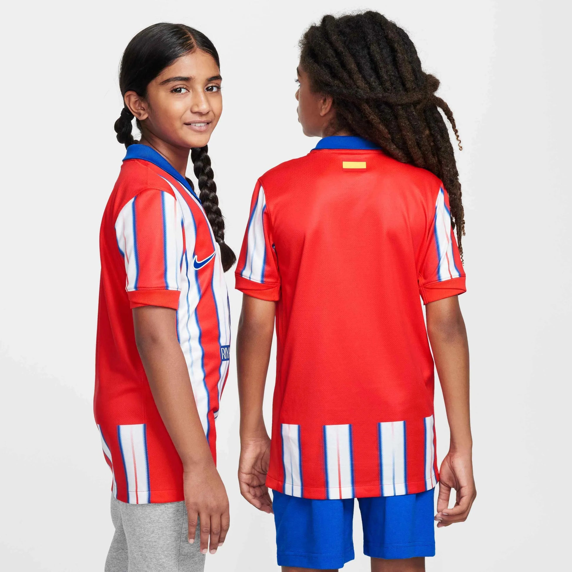 Nike 2024-25 Atletico Madrid Youth Stadium Home Jersey (Models - Back)