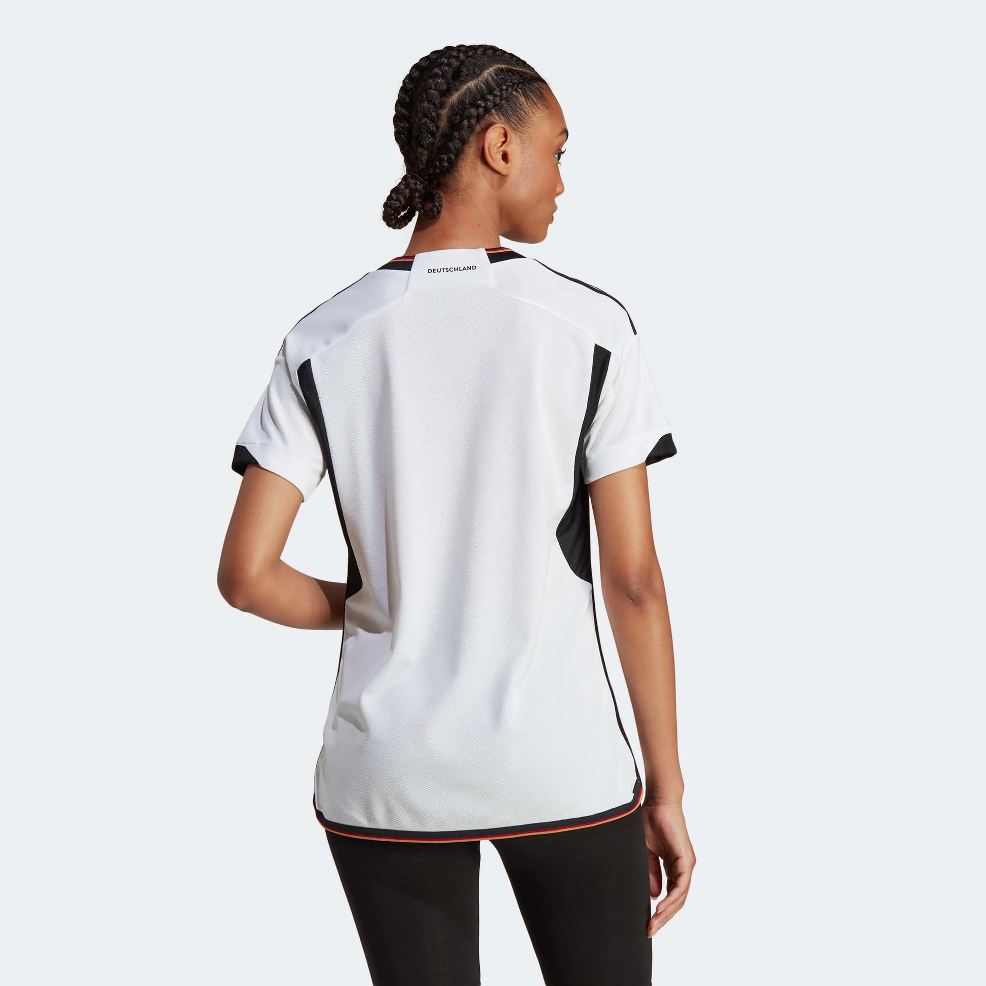 Adidas 2022-23 Germany Womens Home Jersey White-Black (Model - Back)