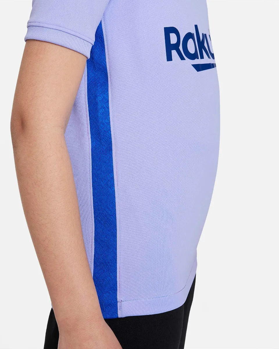Nike 2021-22 Barcelona Youth Away Jersey - Purple Pulse (Detail 4)