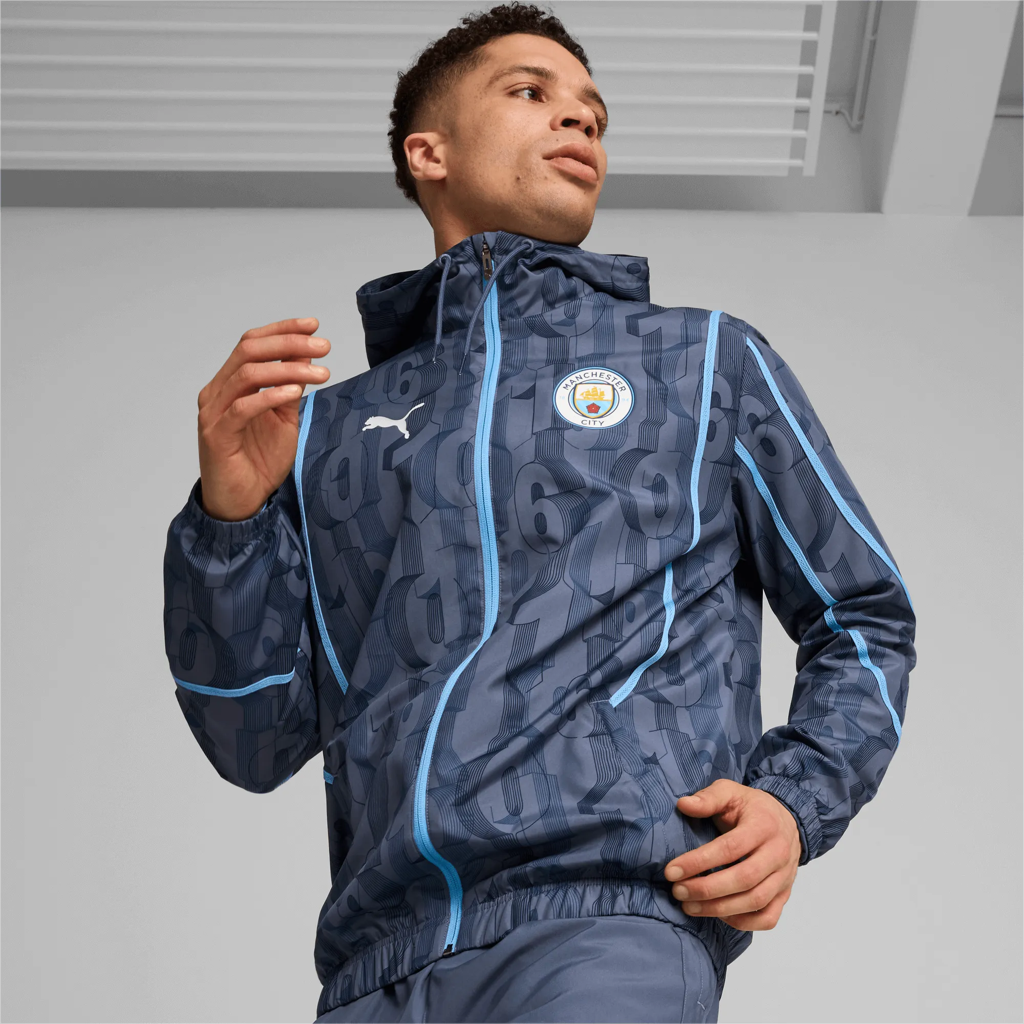 Puma 2024-25 Manchester City Men's Pre-Match Woven Jacket (Model - Front)