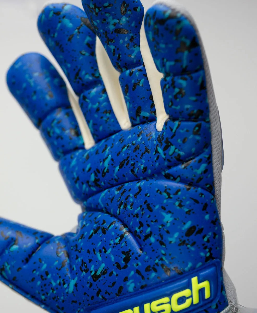 Reusch Attrakt Freegel Fusion Ortho-Tec Goaliator Goalkeeper Glove - Grey-Yellow-Blue (Detail 3)