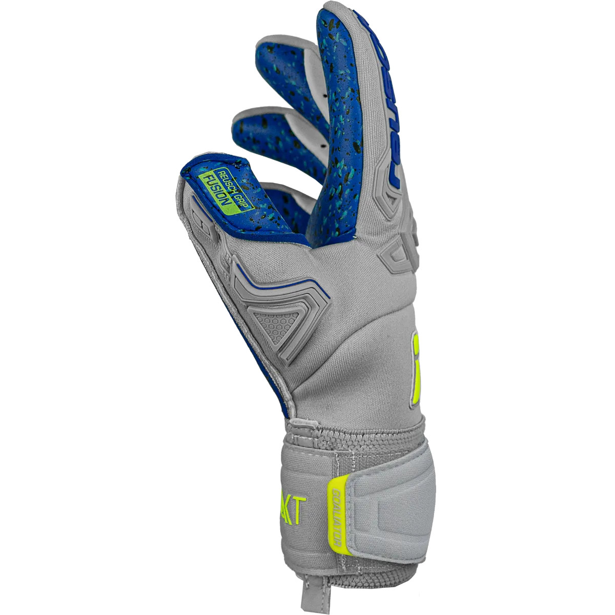 Reusch Attrakt Freegel Fusion Goaliator - Grey-Yellow-Blue (Single - Side)