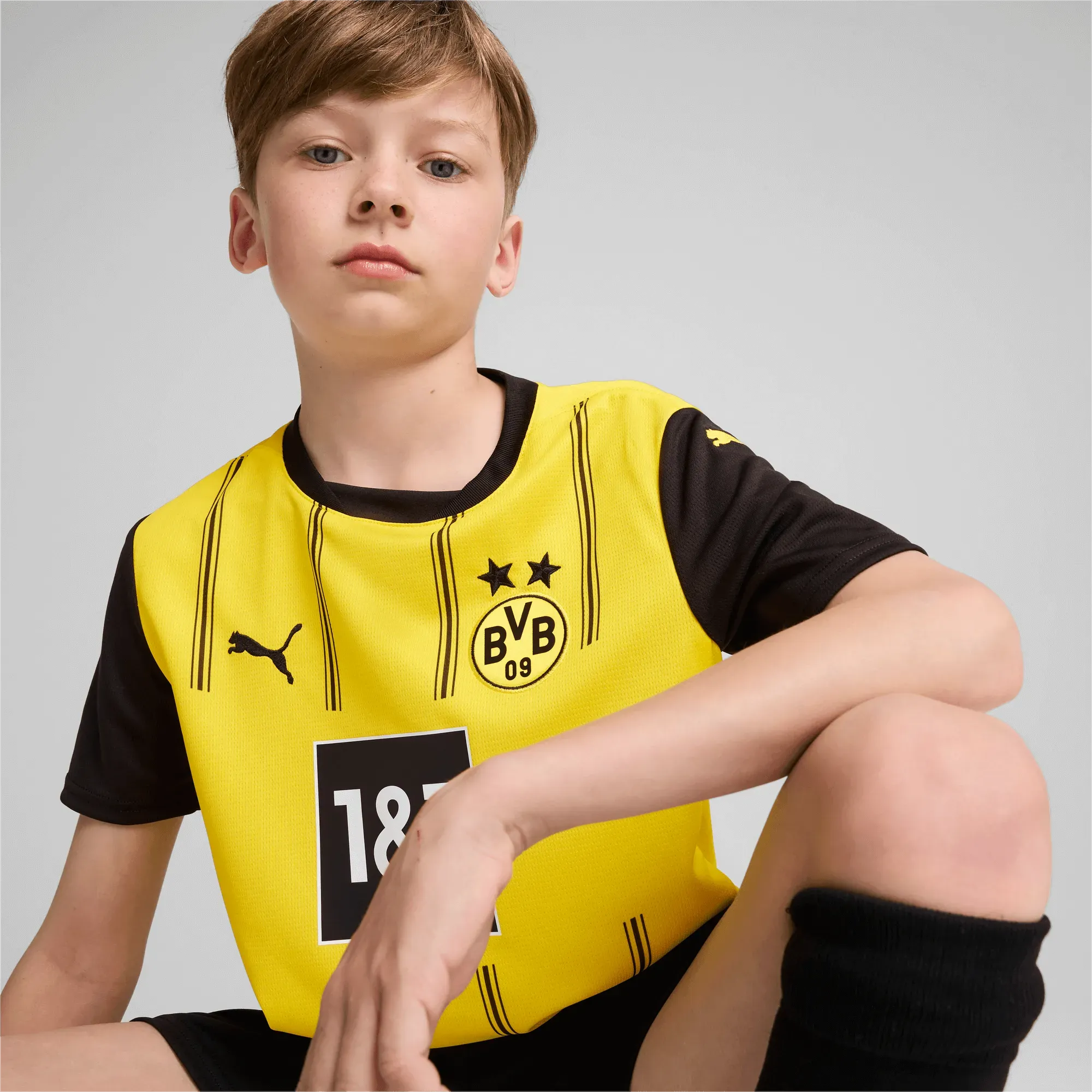 Puma 2024-25 Borussia Dortmund Youth Stadium Home Jersey (Detail 1)