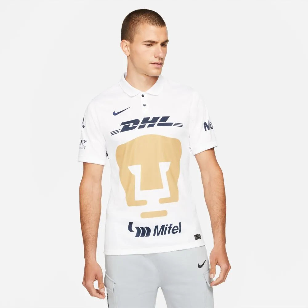 Nike 2021-22 Pumas Dry-Fit Home Jersey - White-Obsidian (Front)