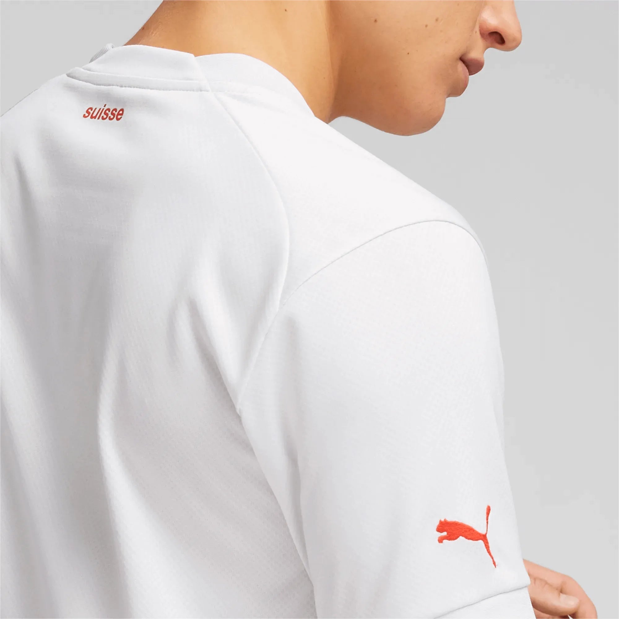 Puma 2022-23 Switzerland Away Jersey White-Red (Detail 2)
