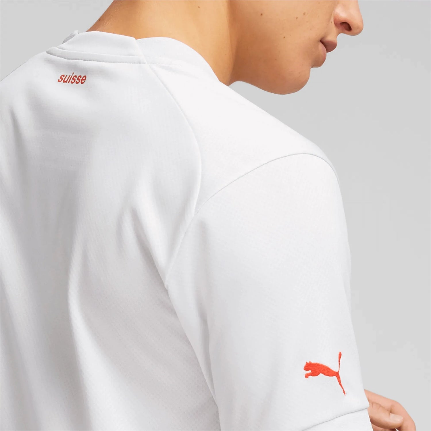 Puma 2022-23 Switzerland Away Jersey White-Red (Detail 2)