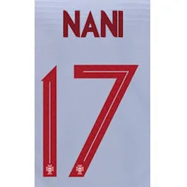 Portugal 2018 Away Nani #17 Jersey Name Set