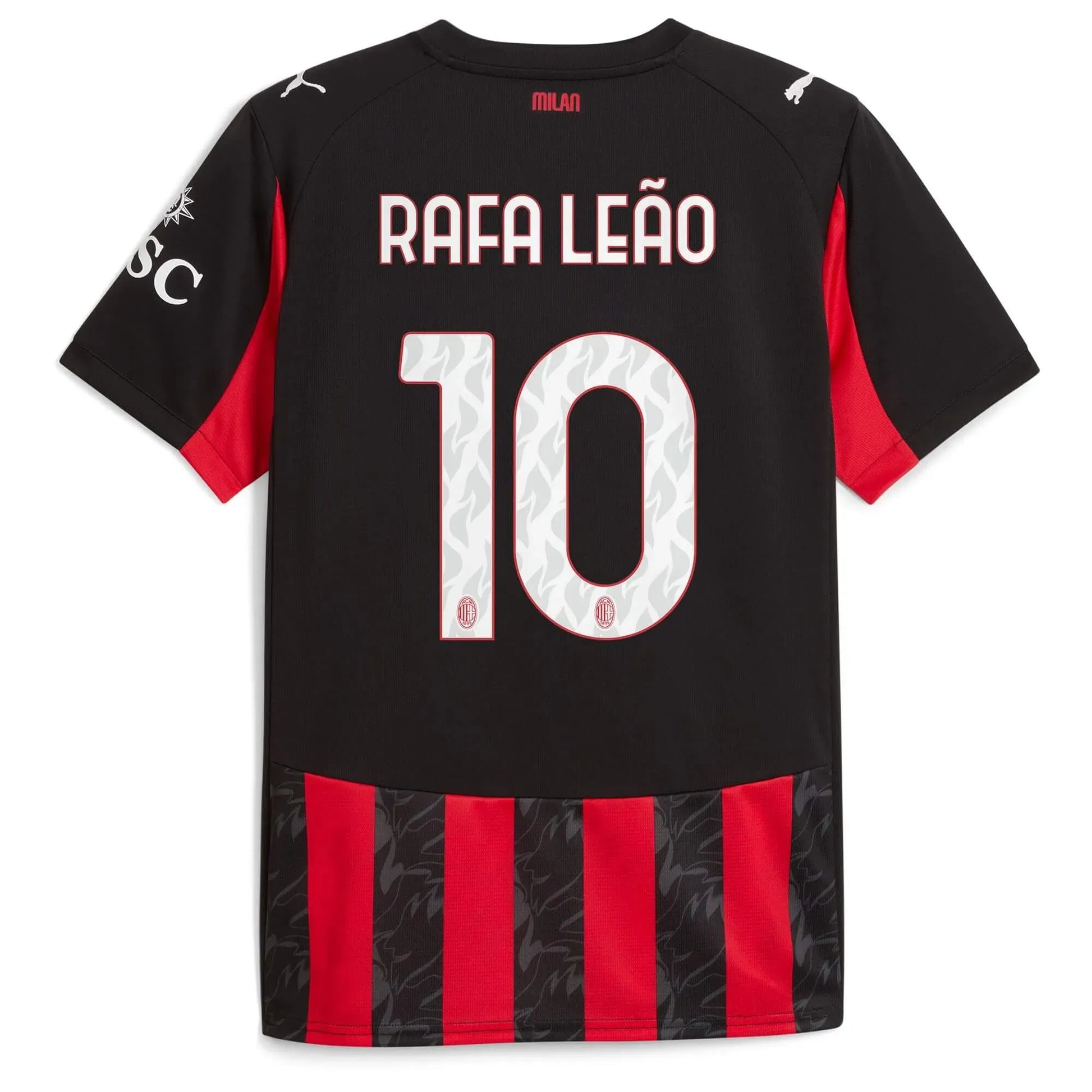 Puma 2025-26 AC Milan Men's Stadium Home Soccer Jersey (Rafa Leao)