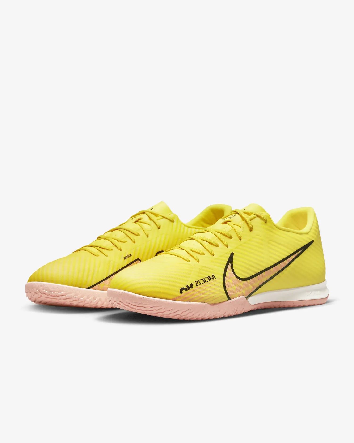 Nike Zoom Vapor 15 Academy Indoor - Yellow Strike-Sunset Glow (Pair - Diagonal)