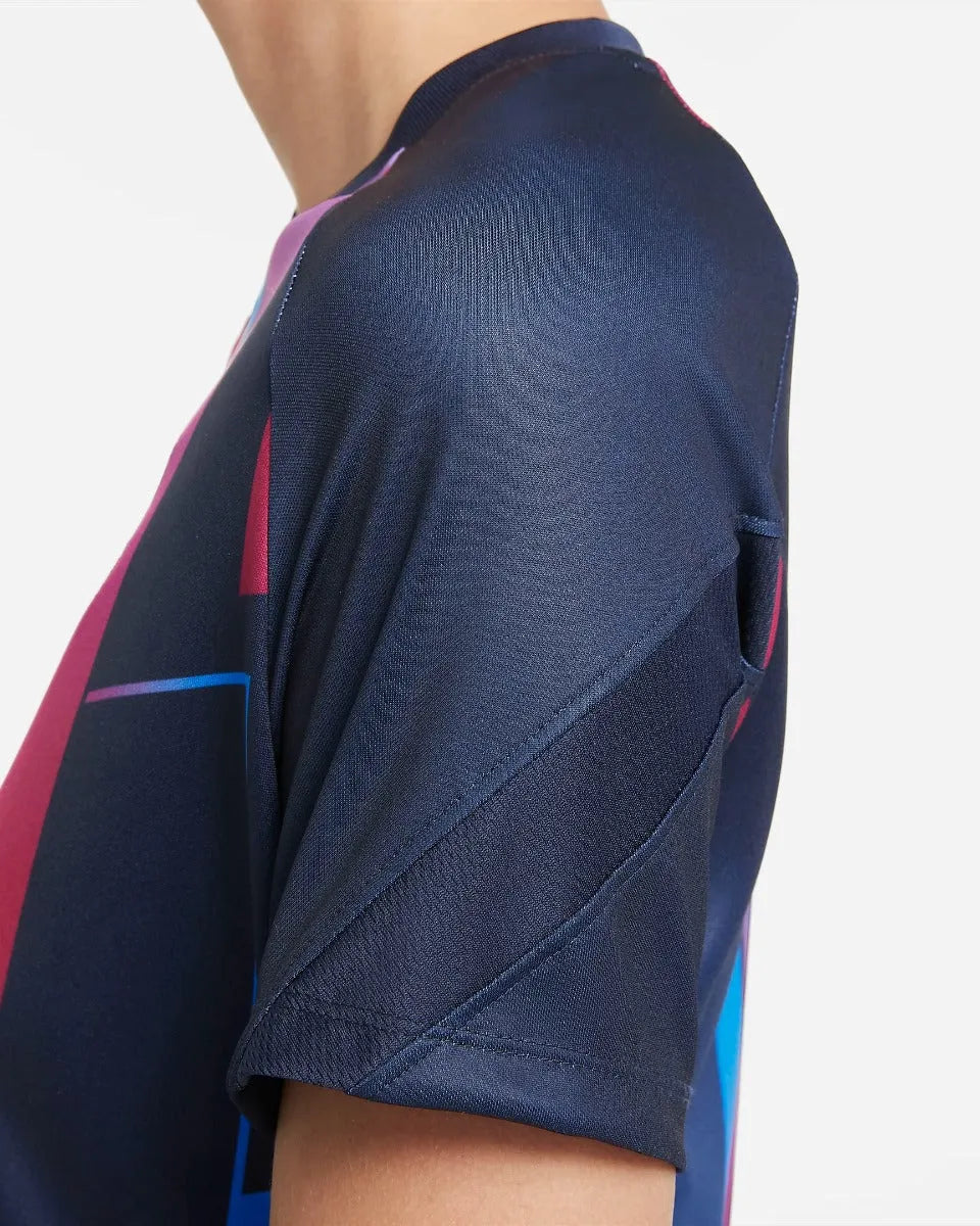 Nike 2021-22 Barcelona Women Pre-Match SS Jersey - Soar-Obsidian (Detail 2)