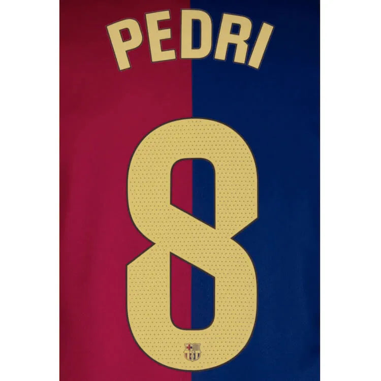 Barcelona 2024/25 Home PEDRI #8 Official Name Set (Back)
