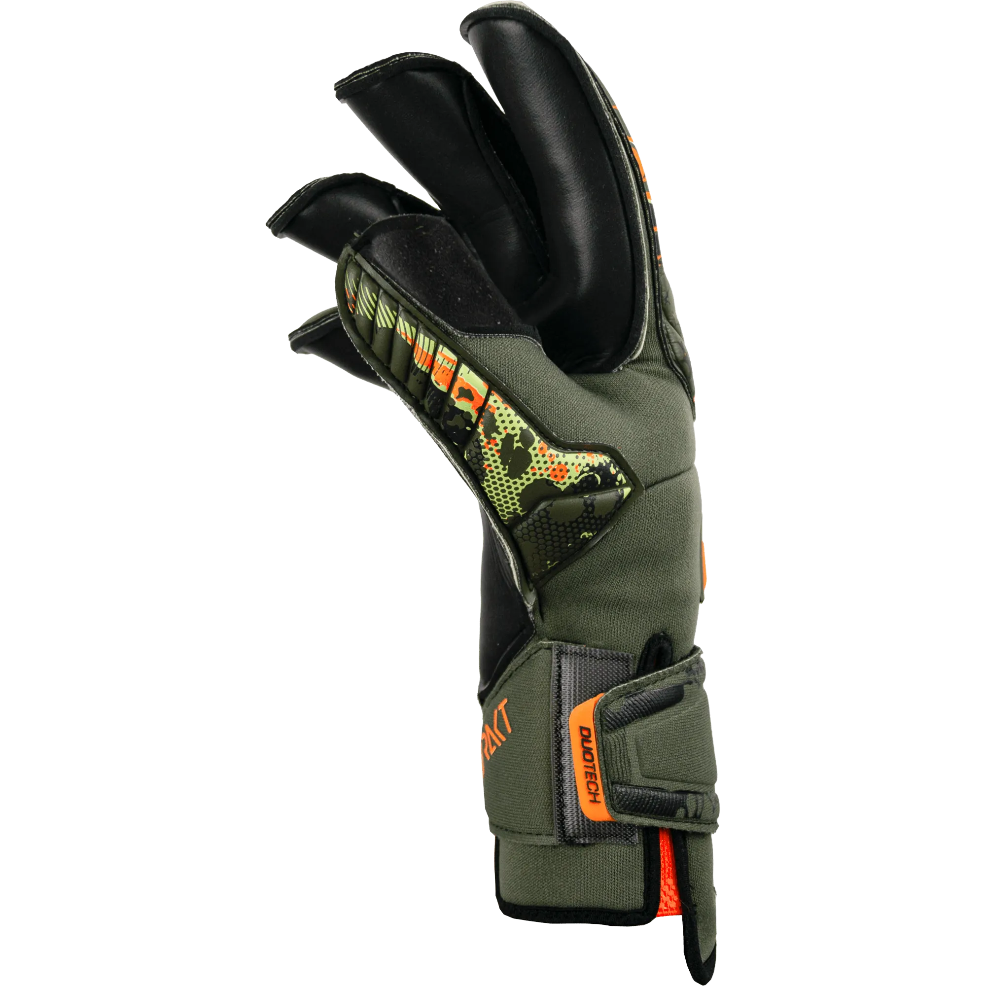 Reusch Attrakt Duo Evolution AdaptiveFlex Goalkeeper Gloves - Desert Green-Shocking Orange (Single - Side)