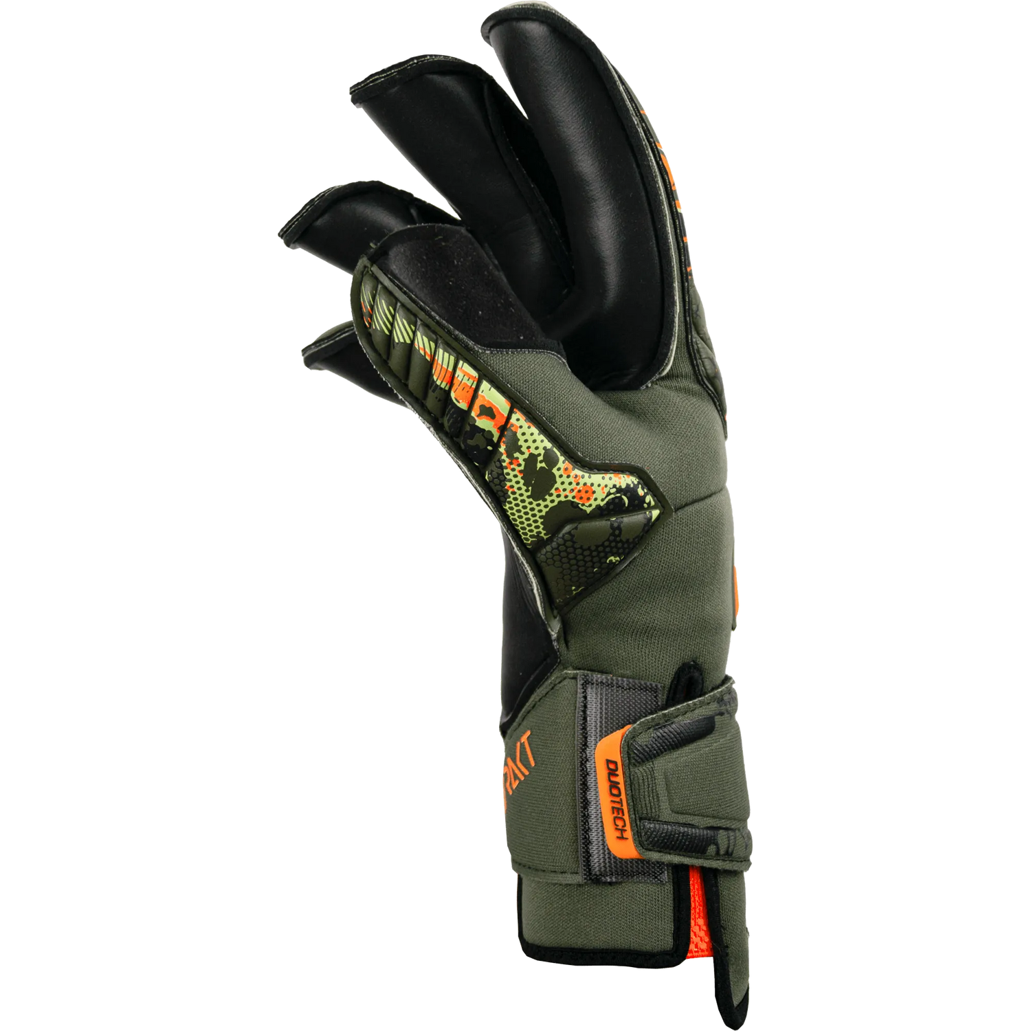 Reusch Attrakt Duo Evolution AdaptiveFlex Goalkeeper Gloves - Desert Green-Shocking Orange (Single - Side)