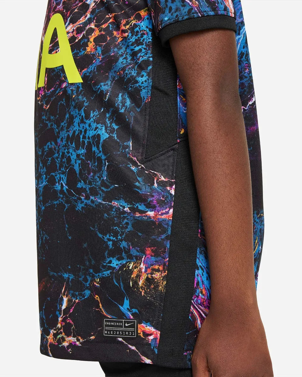 Nike 2021-22 Tottenham Youth Away Jersey - Black-Venom Green (Detail 4)