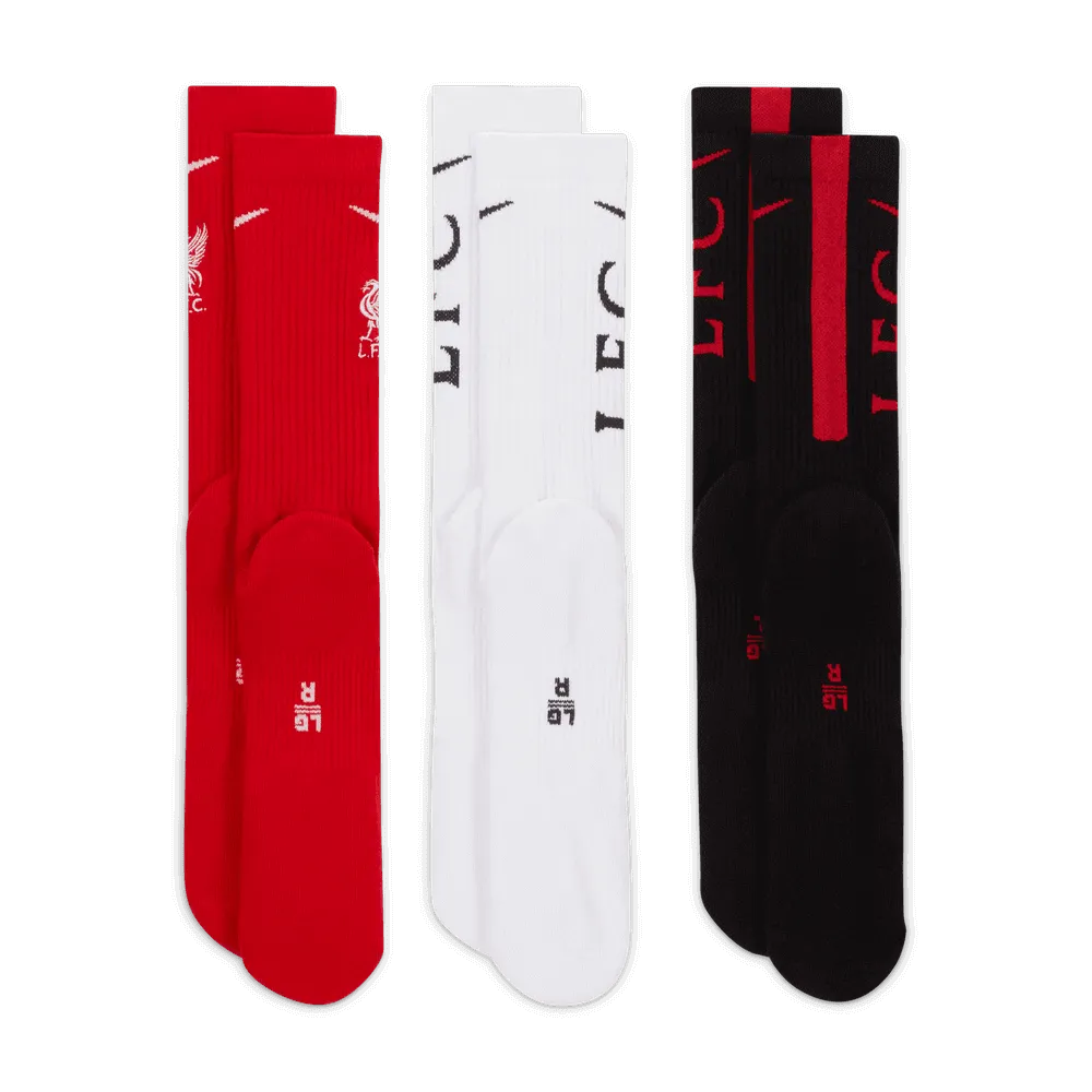 Nike Liverpool Everyday Socks 3 Pairs (Pairs - Back)