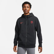 Nike 2021-22 PSG NSW Full Zip Club Hoodie - Black (Model - Front)