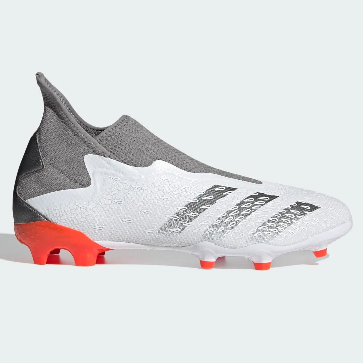 Adidas Predator Freak .3 Laceless FG - White-Grey-Solar Red (Side 1)