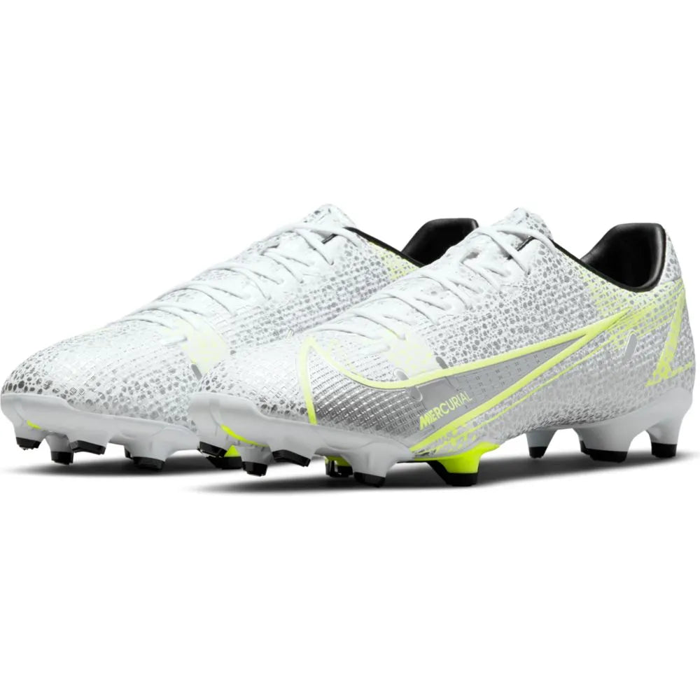 Nike Vapor 14 Academy FG-MG - White-Grey-Volt (Pair - Diagonal)