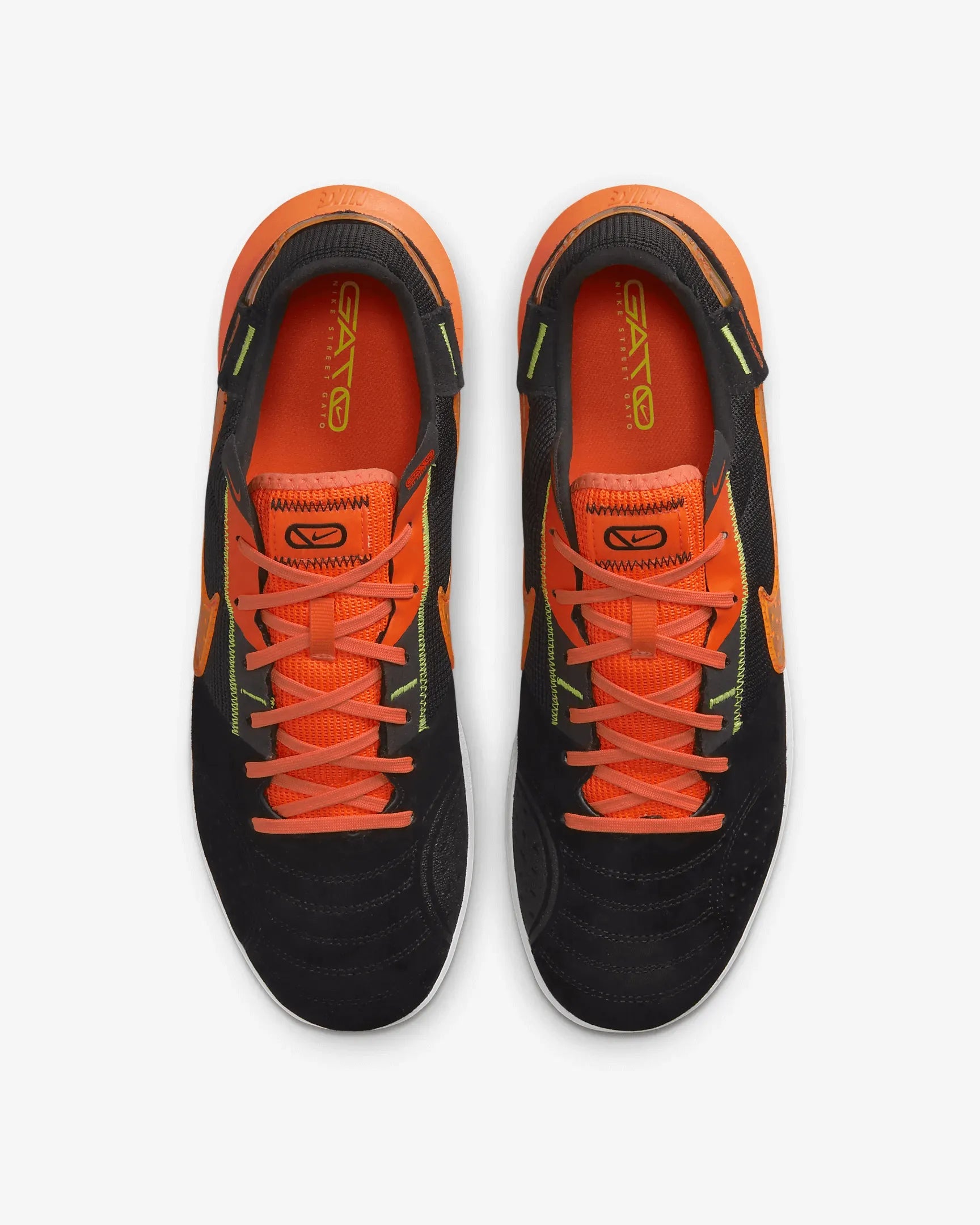 Nike Streetgato Indoor - Black-Total Orange (Pair - Top)