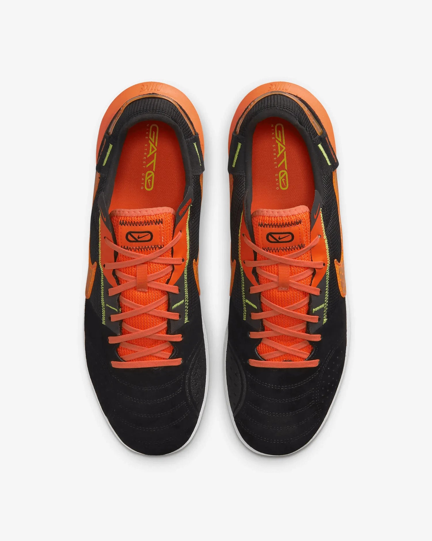 Nike Streetgato Indoor - Black-Total Orange (Pair - Top)