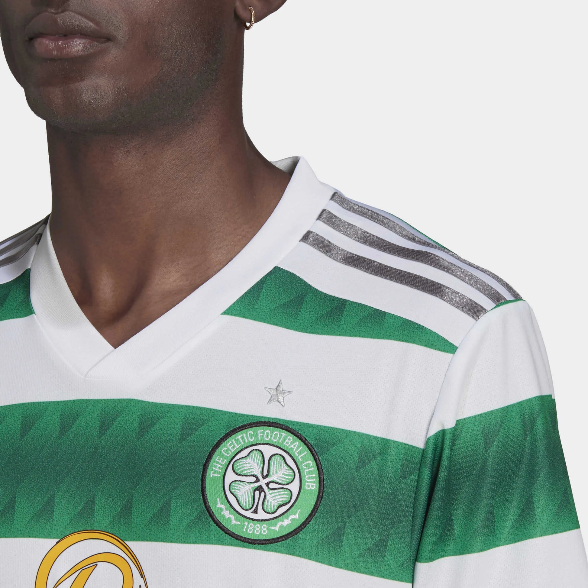 adidas 2022-23 Celtic FC Home Jersey - White-Green (Detail 1)